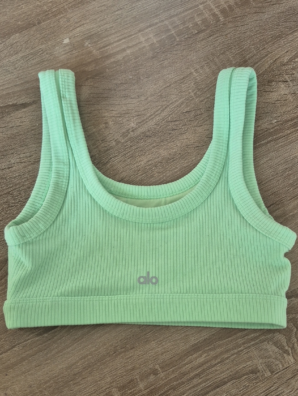 ALO Yoga Mint Ribbed Sports Bra Top